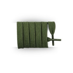 Lacets pour chaussures en toile plats et fins longueur 40 cm largeur 4 mm couleur vert armée