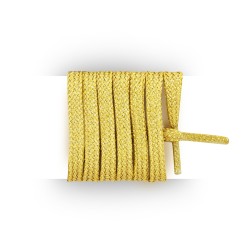 Lacets pour chaussures en toile plats et fins longueur 40 cm largeur 4 mm couleur feuille d'or brillant