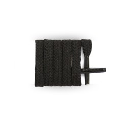 Lacets pour chaussures en toile plats et fins longueur 90 cm largeur 4 mm couleur noir ébène