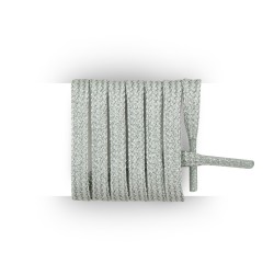 Lacets pour chaussures en toile plats et fins longueur 90 cm largeur 4 mm couleur gris argenté brillant