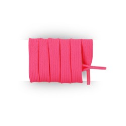 Lacets pour chaussures à crampons foot et rugby longueur 110 cm largeur 7 mm couleur rose fluo