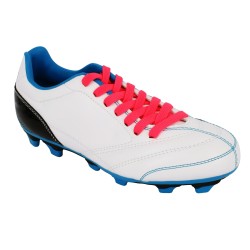 Lacets pour chaussures à crampons foot et rugby longueur 110 cm largeur 7 mm couleur rose fluo