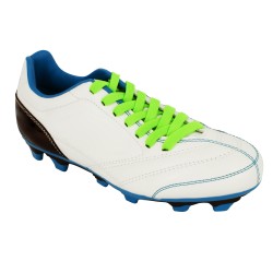 Lacets pour chaussures à crampons foot et rugby longueur 110 cm largeur 7 mm couleur vert fluo