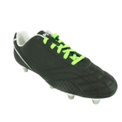 Lacets pour chaussures à crampons foot et rugby longueur 110 cm largeur 7 mm couleur vert fluo