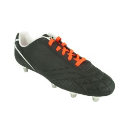 Lacets pour chaussures à crampons foot et rugby longueur 110 cm largeur 7 mm couleur orange fluo