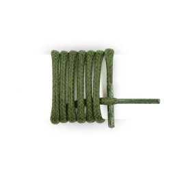 Lacets pour chaussures de ville ronds et fins cirés longueur 75 cm diamètre 2,5 mm couleur vert armée