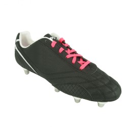 Lacets pour chaussures à crampons foot et rugby longueur 130 cm largeur 7 mm couleur rose fluo