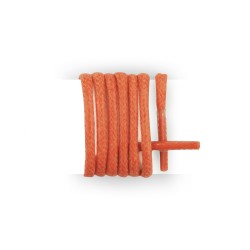 Lacets pour chaussures de ville ronds et fins cirés longueur 75 cm diamètre 2,5 mm couleur orange soucis