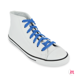 Lacets pour baskets et sneakers plats et larges longueur 150 cm largeur 7 mm couleur bleu azur