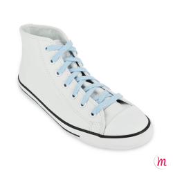 Lacets pour baskets et sneakers plats et larges longueur 150 cm largeur 7 mm couleur bleu ciel