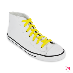 Lacets pour baskets et sneakers plats et larges longueur 150 cm largeur 7 mm couleur jaune canaris