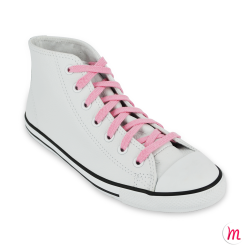 Lacets pour baskets et sneakers plats et larges longueur 150 cm largeur 7 mm couleur rose oeillet