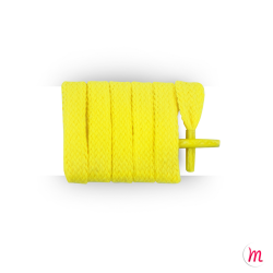 Lacets pour baskets et sneakers plats et larges longueur 150 cm largeur 7 mm couleur jaune canaris