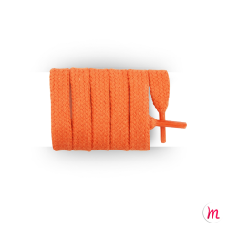 Lacets pour baskets et sneakers plats et larges longueur 150 cm largeur 7 mm couleur orange soucis