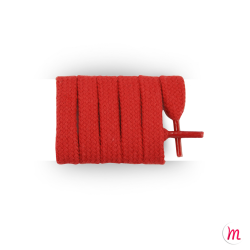 Lacets pour baskets et sneakers plats et larges longueur 150 cm largeur 7 mm couleur rouge passion