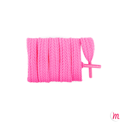 Lacets pour baskets et sneakers plats et larges longueur 150 cm largeur 7 mm couleur rose fluo