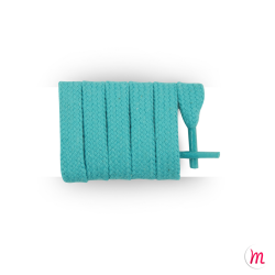 Lacets pour baskets et sneakers plats et larges longueur 90 cm largeur 7 mm couleur bleu turquoise
