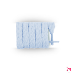 Lacets pour baskets et sneakers plats et larges longueur 90 cm largeur 7 mm couleur bleu ciel