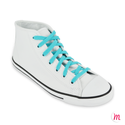 Lacets pour baskets et sneakers plats et larges longueur 90 cm largeur 7 mm couleur bleu turquoise