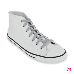 Lacets pour baskets et sneakers plats et larges longueur 90 cm largeur 7 mm couleur gris garenne