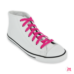 Lacets pour baskets et sneakers plats et larges longueur 90 cm largeur 7 mm couleur rose litchy