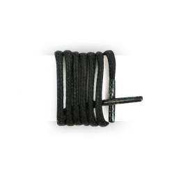 Lacets pour chaussures de ville ronds et fins cirés longueur 45 cm diamètre 2,5 mm couleur noir ébène