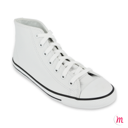 Lacets pour baskets et sneakers plats et larges longueur 110 cm largeur 7 mm couleur blanc neige