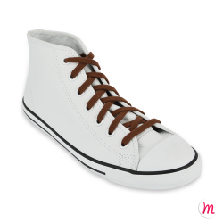 Lacets pour baskets et sneakers plats et larges longueur 110 cm largeur 7 mm couleur marron acajou