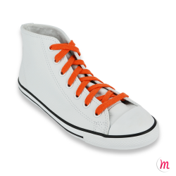 Lacets pour baskets et sneakers plats et larges longueur 110 cm largeur 7 mm couleur orange soucis