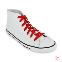 Lacets pour baskets et sneakers plats et larges longueur 110 cm largeur 7 mm couleur rouge passion