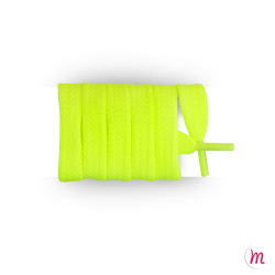 Lacets pour baskets et sneakers plats et larges longueur 180 cm largeur 7 mm couleur jaune fluo