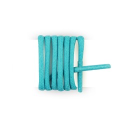 Lacets pour chaussures de ville ronds et fins cirés longueur 90 cm diamètre 2,5 mm couleur bleu turquoise