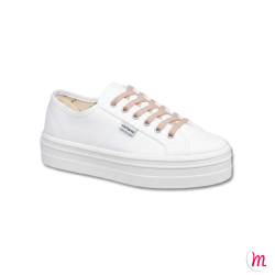 Lacets pour chaussures en toile plats et fins longueur 120 cm largeur 4 mm couleur rose oeillet