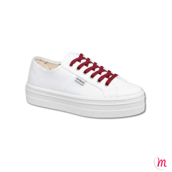 Lacets pour chaussures en toile plats et fins longueur 70 cm largeur 4 mm couleur rouge passion