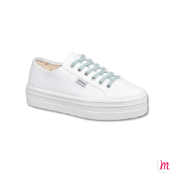 Lacets pour chaussures en toile plats et fins longueur 70 cm largeur 4 mm couleur bleu ciel