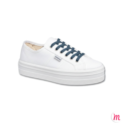 Lacets pour chaussures en toile plats et fins longueur 55 cm largeur 4 mm couleur bleu airelles