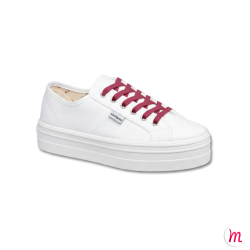 Lacets pour chaussures en toile plats et fins longueur 40 cm largeur 4 mm couleur rose litchy