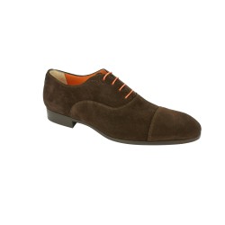 Lacets pour chaussures de ville ronds et fins cirés longueur 120 cm diamètre 2,5 mm couleur orange soucis
