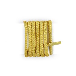 Lacets pour chaussures de ville ronds et fins cirés longueur 120 cm diamètre 2,5 mm couleur feuille d'or brillant