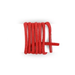 Lacets pour chaussures de ville ronds et fins cirés longueur 45 cm diamètre 2,5 mm couleur rouge passion