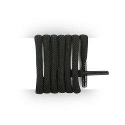 Lacets pour boots et sneakers ronds et épais longueur 90 cm diamètre 4 mm couleur noir ébène