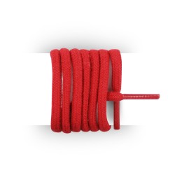 Lacets pour boots et sneakers ronds et épais longueur 90 cm diamètre 4 mm couleur rouge passion