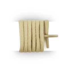 Lacets pour boots et sneakers ronds et épais longueur 110 cm diamètre 4 mm couleur beige champagne