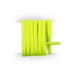 Lacets pour boots et sneakers ronds et épais longueur 110 cm diamètre 4 mm couleur jaune fluo