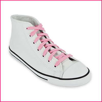 Lacets Converse rose p&acirc;le